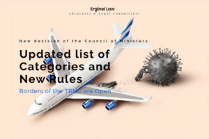 Categories of countries Covid 19 flights into trnc. new rules